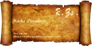 Radu Zsombor névjegykártya